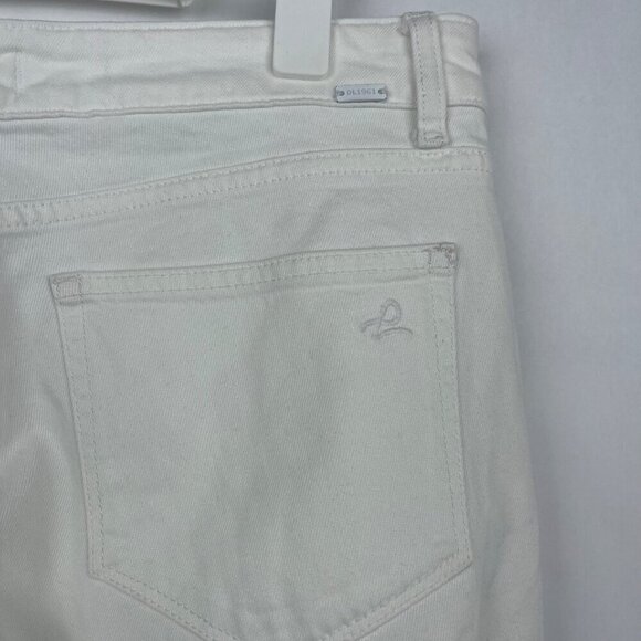 DL 1961 White Riley Cropped Boyfriend Jeans Size 27 - Picture 10 of 14